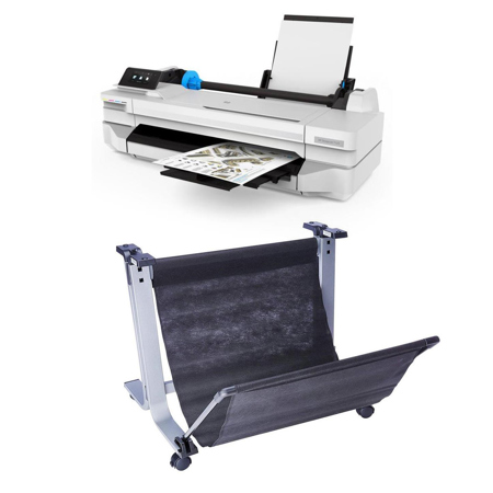 HP DesignJet T125 Plotter Printer 24" w/Mobile Printing (5ZY57A) W/Stand Bundle