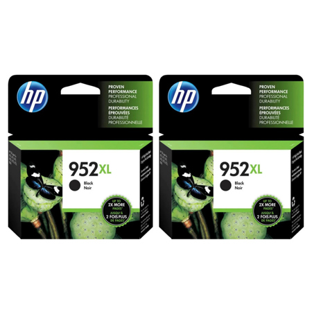 HP 952XL Original High Yield Ink Cartridge for Officejet Printer, Black, 2-Pack