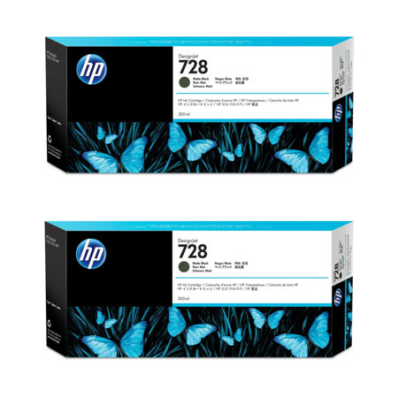HP  2 Pack 728 300-ml Matte Black DesignJet Ink Cartridge