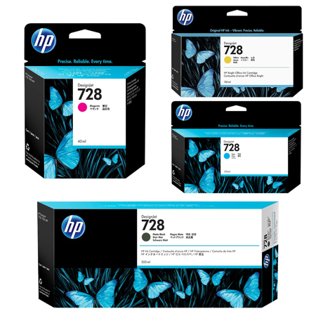 HP 300ml Matte Black w/40ml Magenta, 130ml Cyan & Yellow DesignJet Ink Cartridge