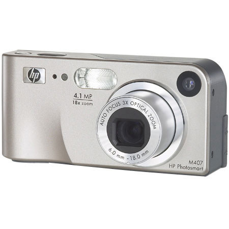 Hewlett-Packard PhotoSmart M407 4.1MP Digital Camera with HP Instant Share, 3x Optical, 6x Digital Zoom.