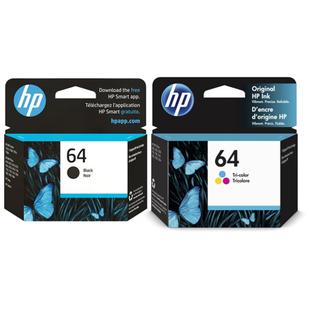 HP 64 Original 4-Color Ink Cartridge Bundle for Select ENVY Photo-Series Printers