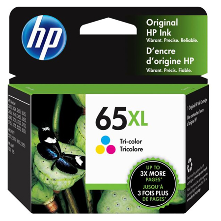 HP 65XL Original High Yield Tri-Color Ink Cartridge for Deskjet 3755/2655 and ENVY 5055