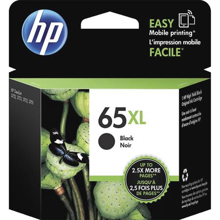 HP 65XL Original Ink Cartridge, 300 Pages Yield, Black