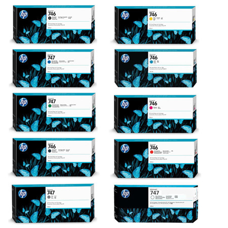 HP 746 300ml Ink Cartridge Kit Includes TEN Ink Cartridges