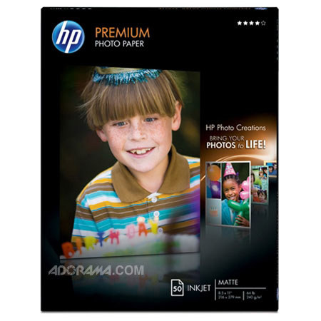 HP Soft Gloss Premium Photo Paper 8.5x11", 50 Sheets