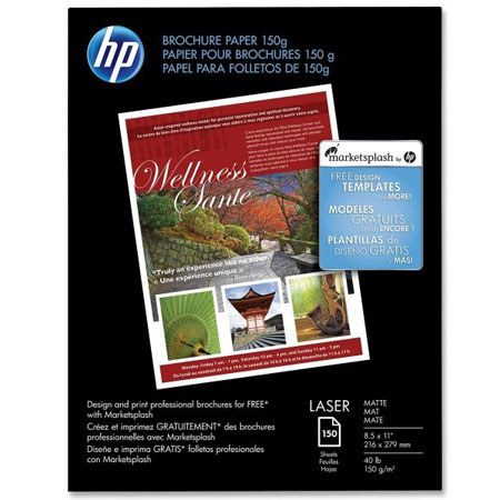 HP Q6543A Laser Matte Brochure Paper,8.5 x 11/150 Sheet