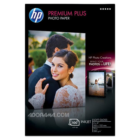 HP Premium Plus Soft Gloss Photo Paper 4x6in 100 Sheets