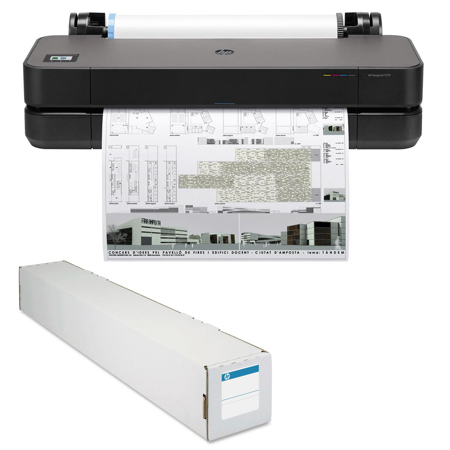 HP DesignJet T210 24" Wireless Color Inkjet Plotter Printer with 24"x150' Paper