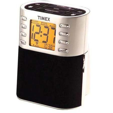 iHome T307S Timex Nature Sounds Digital Clock Radio with MP3 Line-In, Silver