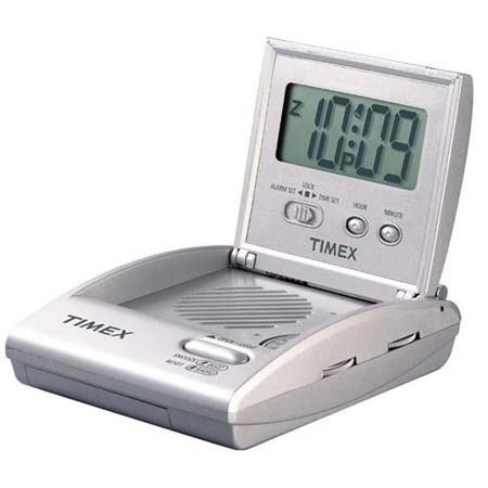 Timex T315S Travel Alarm Clock Radio, Silver