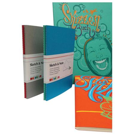 Hahnemuhle Sketch and Note Booklet Bundle, A5, 40 Sheets, 125gsm, Blue/Green