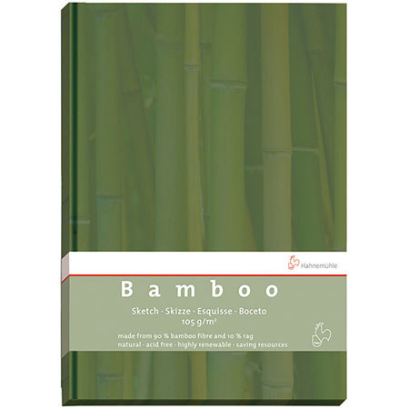 Hahnemuhle 105gsm A5 Bamboo Sketch Book, 64 Sheets/128 Pages, Green Cover