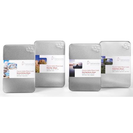 Hahnemuhle Museum Etching FineArt Inkjet Photo Cards with Tin Box, 4x6", 30 Sheets