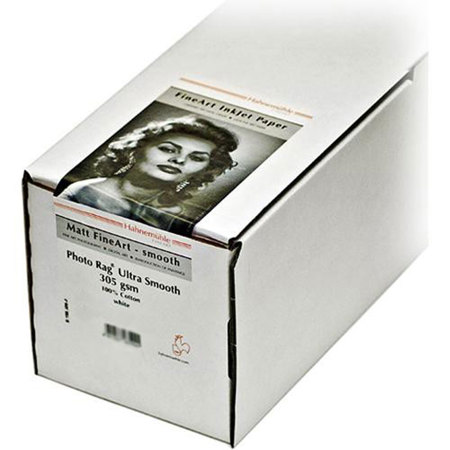 Hahnemuhle Photo Rag, 100 % Rag, Ultra Smooth, White Matte Inkjet Paper, 305 gsm, 36"x39' Roll, 3" Core
