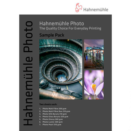Hahnemuhle A3+ Photo Sample Pack, 13x19", 7 Samples, 14 Sheets
