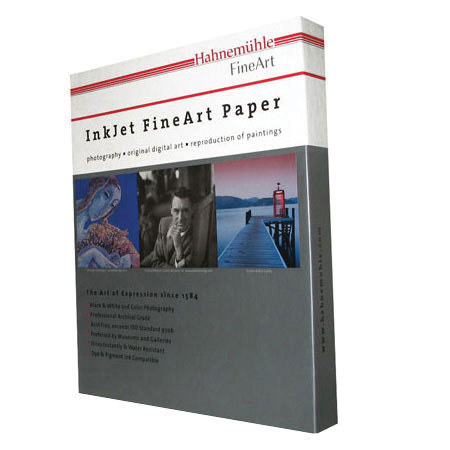 Hahnemuhle White Velvet, Bright White, Natural Soft Matte Inkjet Paper, 17.7 mil., 268 gsm, 13x19", 50 Sheets.