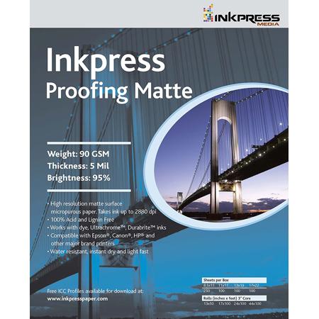 Inkpress Proofing Matte Photo Paper (17x22"), 100 Sheets
