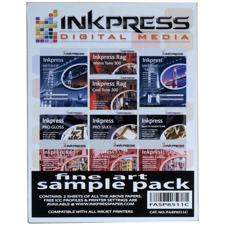 Inkpress Sample Pack Glossy Paper Sample Pack (8.5x11"), 18 Sheets Double-Sided