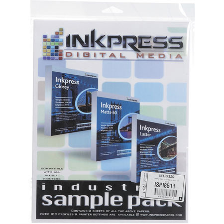 Inkpress ISPI8511 Sample Pack of 3 Sheets Each 8.5x11"