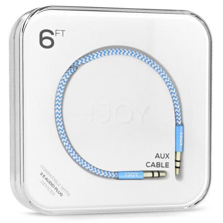 Ijoy 3.5mm Audio Stereo Auxiliary Cable - 6 ft Fabric Coated