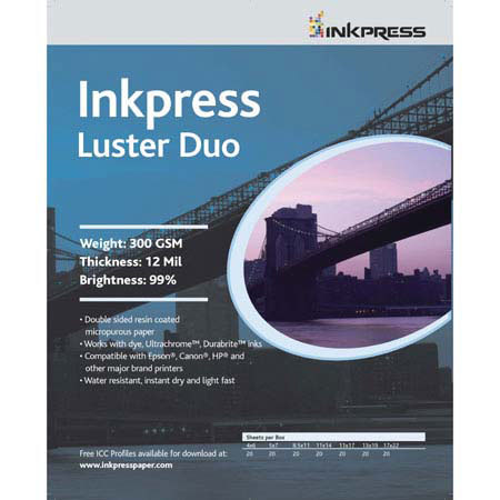 Inkpress PCLD5720 Luster-Duo Inkjet Paper 5inx7in, 20