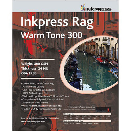 Inkpress PRWT3008825 Rag Warm Tone Paper 8inx8in, 25