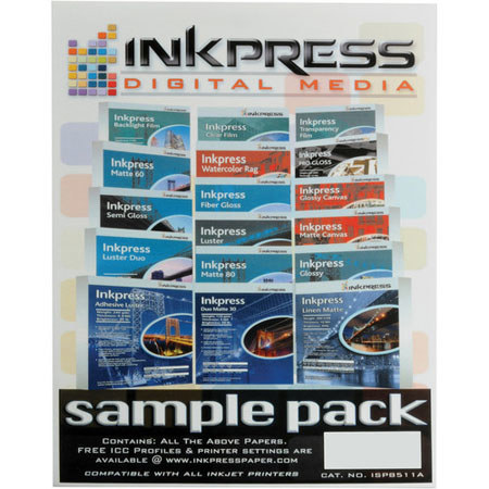 Inkpress ISP8511A Sample Pack 17 Sheets of Most Materials