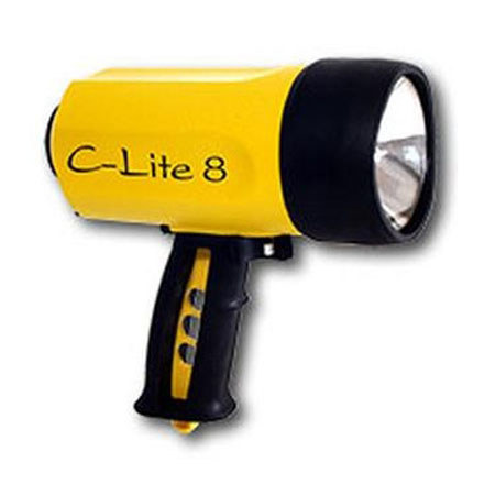 Ikelite C-Lite 8, 14-watt Halogen RCD Underwater Light with Batteries - Yellow (Rated up to 300')