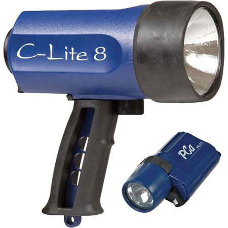 Ikelite C-Lite 8 Halogen LitePack with Batteries - Primary C-Lite 8, (14watt) & Backup PCa (7.2watt) - Blue
