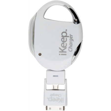 iKeep Charger Cable, Universal Charger/Clip On Security Device F/iPhone - White