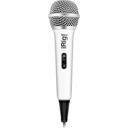 IK Multimedia iRig Voice Handheld Karaoke Microphone for Smartphones and Tablets, White