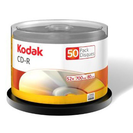 Kodak CD-R80 700MB/80 Mins 52x Speed, Spindle 50-Pack