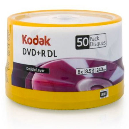 Kodak DVD+R Double Layer Write-Once Media, 50 Pack