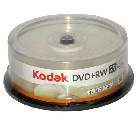 Kodak DVD+RW 4.7GB/120 Minutes 4x Re-Write Media, 25-Pack Spindle