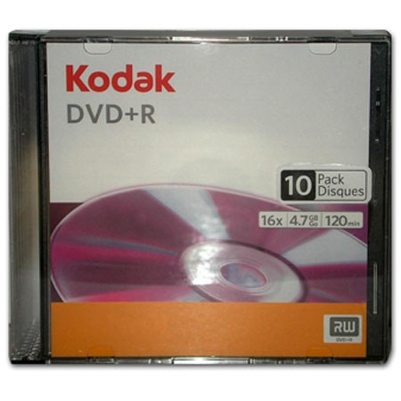 Kodak DVD+R 4.7GB/120 Mins, Standard, 10-Pack Spindle