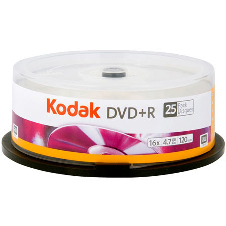 Kodak DVD, 7GB/120 Mins Standard, 25-Pack Cakebox