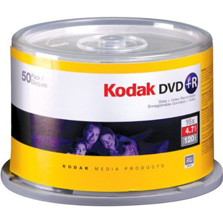 Kodak DVD, 7GB/120 Mins 16X Write-Once, 50-Pack Spindle