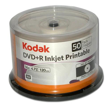 Kodak DVD+R 4.7GB/120 Mins Write-Once 50-Pack Spindle