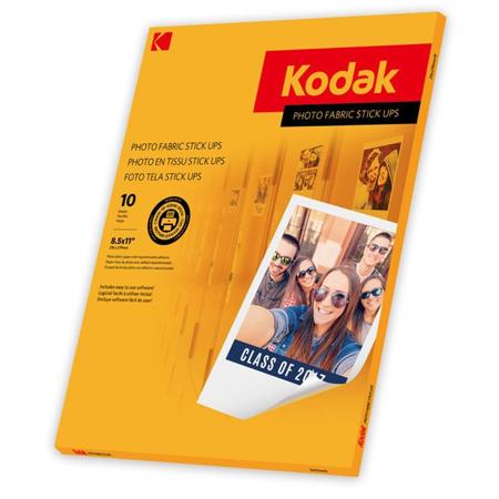 Kodak Photo Fabric Stick Ups White Color Photographic Media, 10 Sheets, 8.5x11"