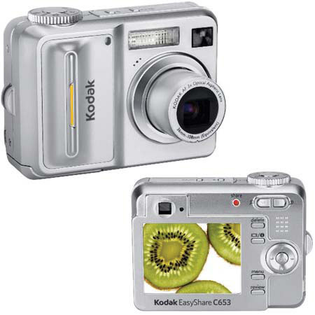 Kodak EasyShare C653 Point & Shoot Zoom Digital Camera, 6.1 Megapixel, 3x Optical Zoom, 5x Digital Zoom, 2.4" LCD Screen, Without Dock.