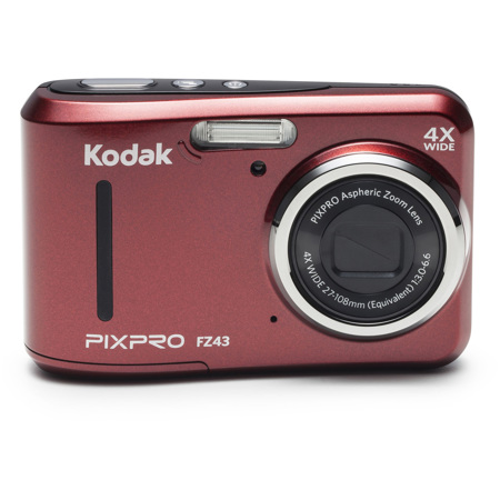 KODAK PIXPRO FZ43 Friendly Zoom Digital Point & Shoot Camera, Red