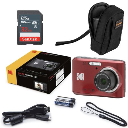 Kodak PIXPRO FZ45 16MP Digital Camera, Red - FZ45RD — Beach Camera