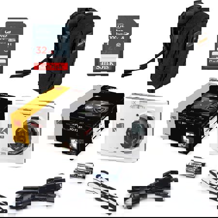 Kodak PIXPRO FZ45 Friendly Zoom 16MP FHD Digital Camera,White, w