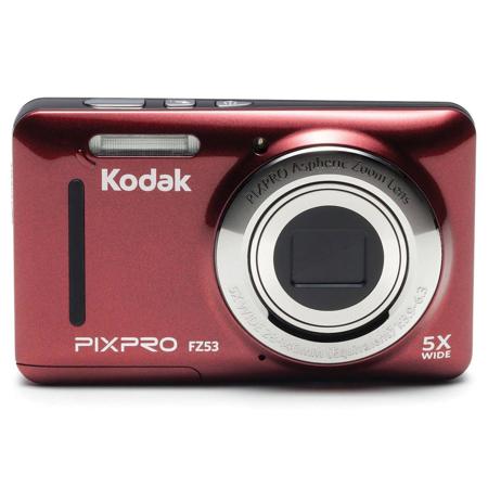 Kodak PIXPRO FZ53 Friendly Zoom Digital Point & Shoot Camera, Red