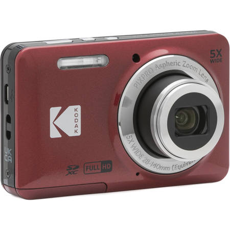 Kodak PIXPRO FZ55 Friendly Zoom Digital Camera, Red, With SD