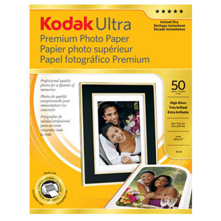 Kodak Ultra Premium Photo High Gloss Paper, 8.5x11, 50