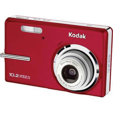 Kodak M1073 Easyshare IS Zoom Digital Camera kit. Red with 8GB SD Memory CardSpare KLIC-7001 Type Lithium-ion Battery, Camera Bag, Professional Lens Cleaning Kit, Table Top Tripod