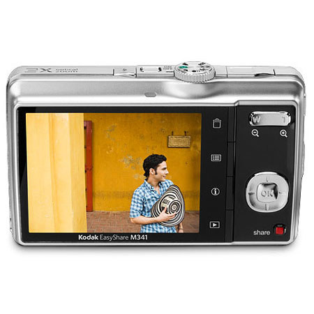 Kodak EasyShare M341 Digital Camera, 12.2 MP, Silver