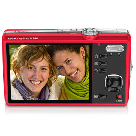 Kodak Easyshare M380 Digi Cam, 10.2 MP, 5x Opt Zm, Red